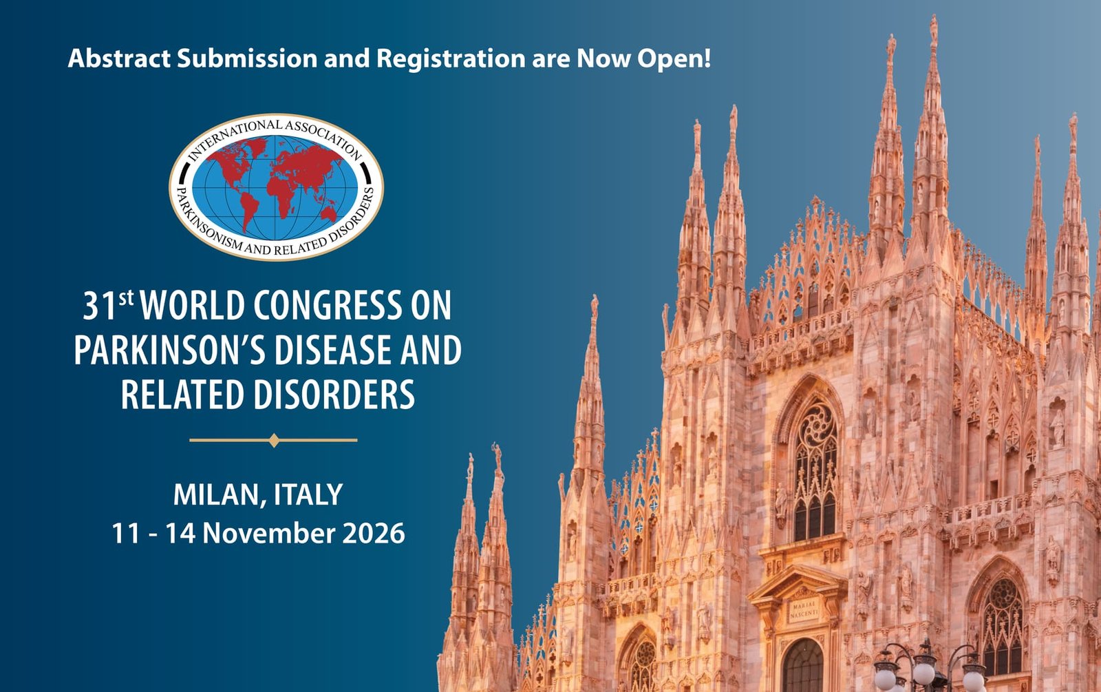 World Congress on Parkinson’s Disease and Related Disorders – IAPRD Nov 11–14 2026
